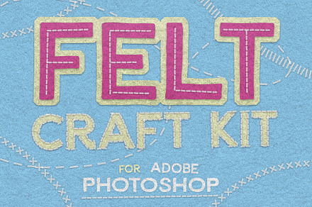 Felt Craft Kit for Adobe Photoshop, a Layer Style Add-On by Spoon Graphics