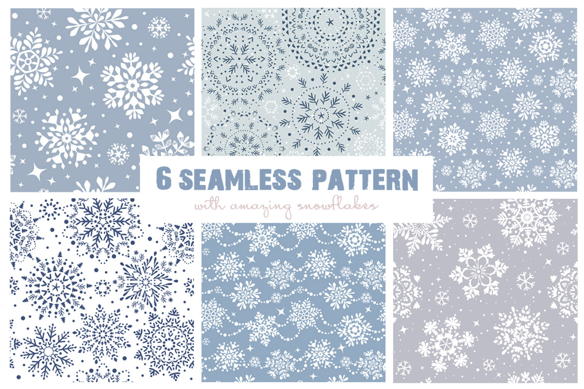 Seamless pattern with snowflakes, a Pattern Graphic by JulianArt (Photo 1 of 7)