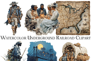 Watercolor Underground Railroad Art, an Object Graphic by ArtisticTimberStudio (Thumbnail 2 of 2)
