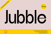 Jubble Thin, a Sans Serif Font by Zafiratype (Thumbnail 1 of 8)