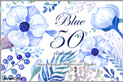 Watercolour clipart Blue, an Illustration by AqwaColor (Thumbnail 1 of 3)