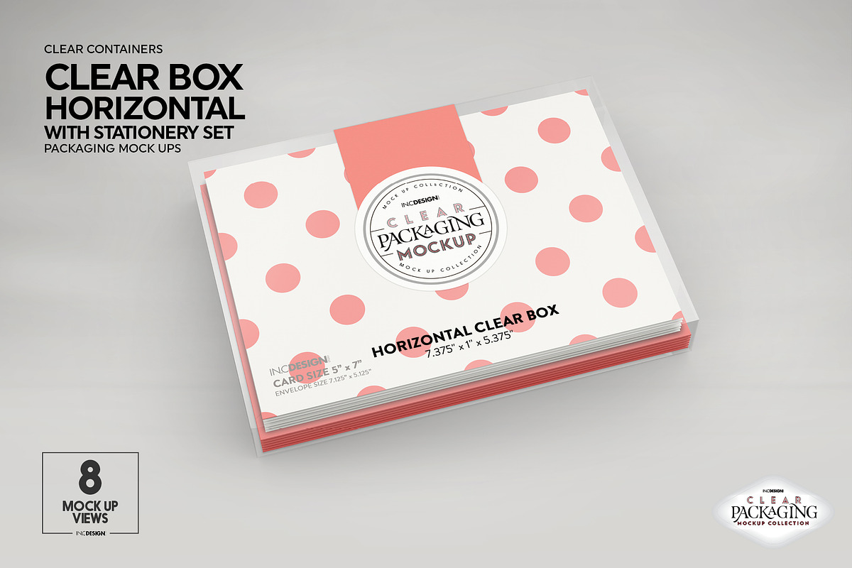 Clear Box with Stationery Set Mockup, a Packaging Mockup by INCDesign (Photo 3 of 19)