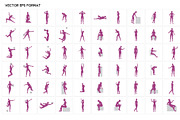 100+ male / female silhouette poses, a Sport Illustration by Nick Novell (Thumbnail 4 of 5)