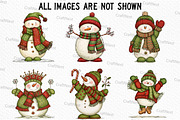 Whimsical Snowman Clipart Bundle, an Illustration by Craft Nest (Thumbnail 5 of 6)