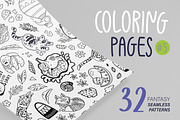32 Seamless Coloring Patterns, a Pattern Graphic by PenguinHouse (Thumbnail 1 of 14)