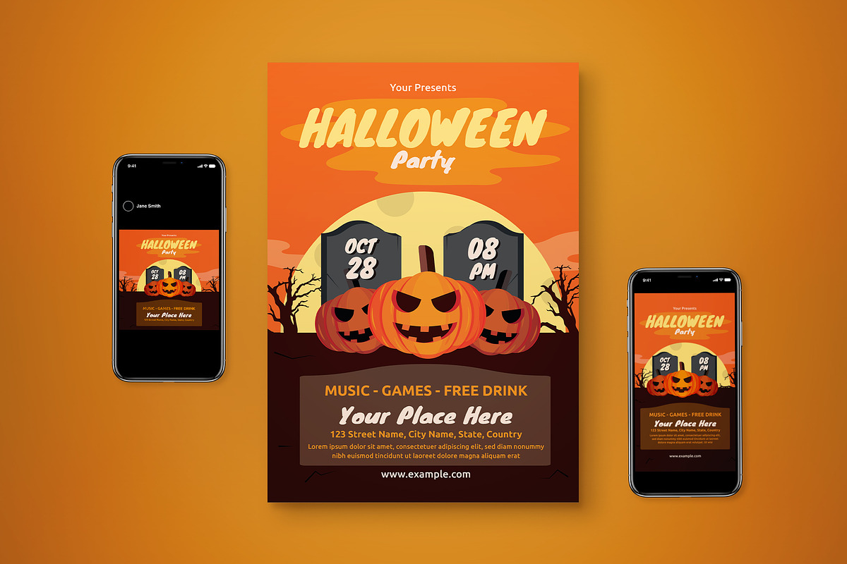 Halloween Flyer Set, a Flyer Template by graphicook (Photo 1 of 3)