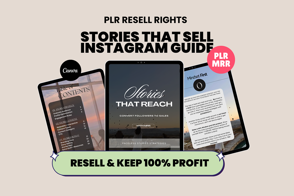 MRR Sell On Stories Guide PLR, a Marketing Template by Design By Hira (Photo 1 of 9)