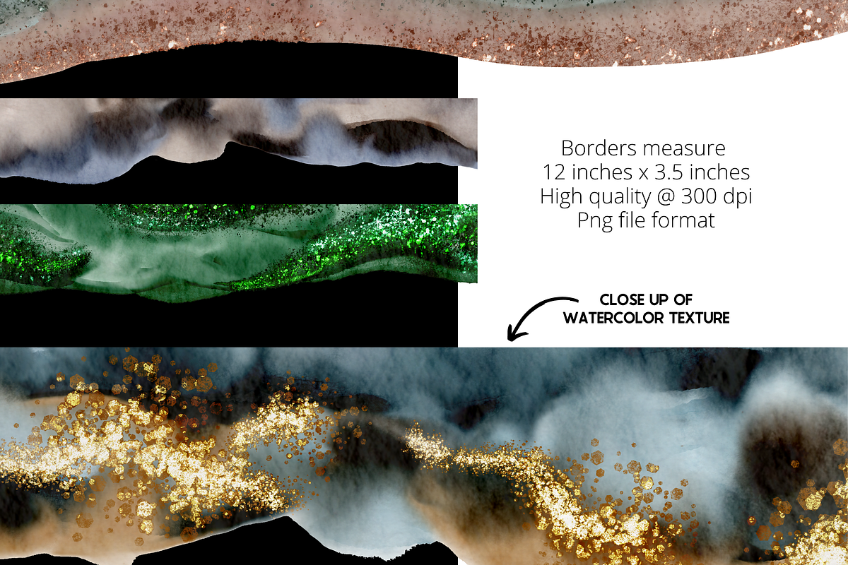 Watercolor Borders Glitter Borders, a Background Graphic by Murphy & Frank (Photo 10 of 10)