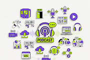Podcast Production Icon EPS Bundle, a Technology Illustration by NH graphic (Thumbnail 2 of 3)