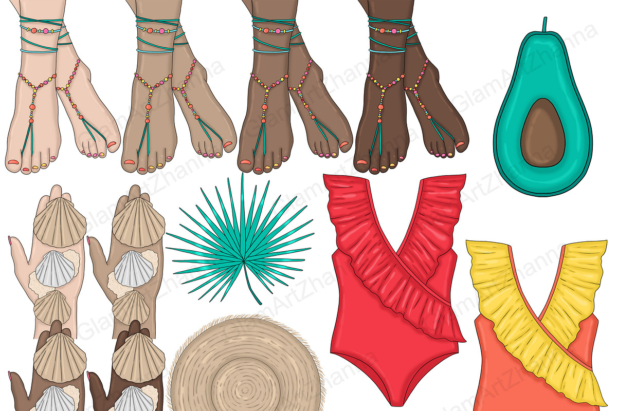 Beach Clip Art Bundle, an Object Illustration by GlamArtZhanna (Photo 5 of 5)