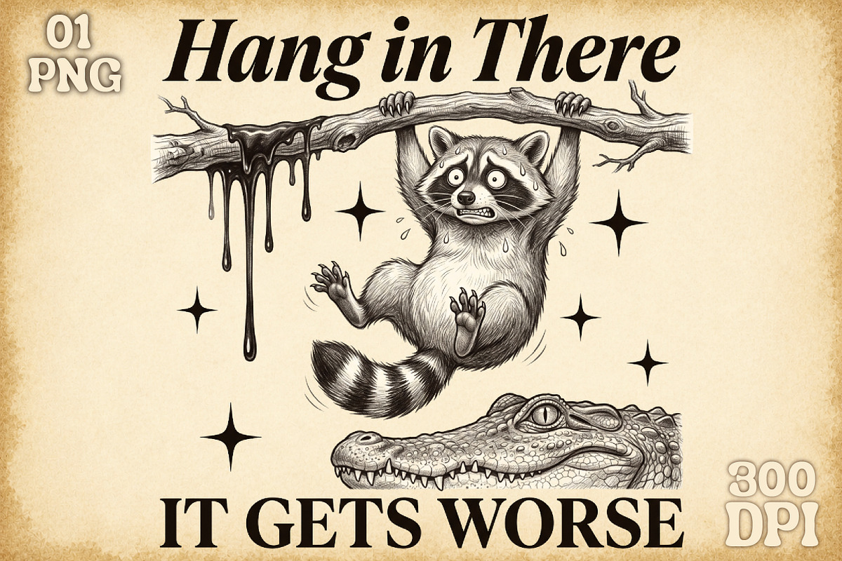 Funny Raccoon PNG Sublimation Bundle, an Object Illustration by Sublimation Artist (Photo 7 of 23)