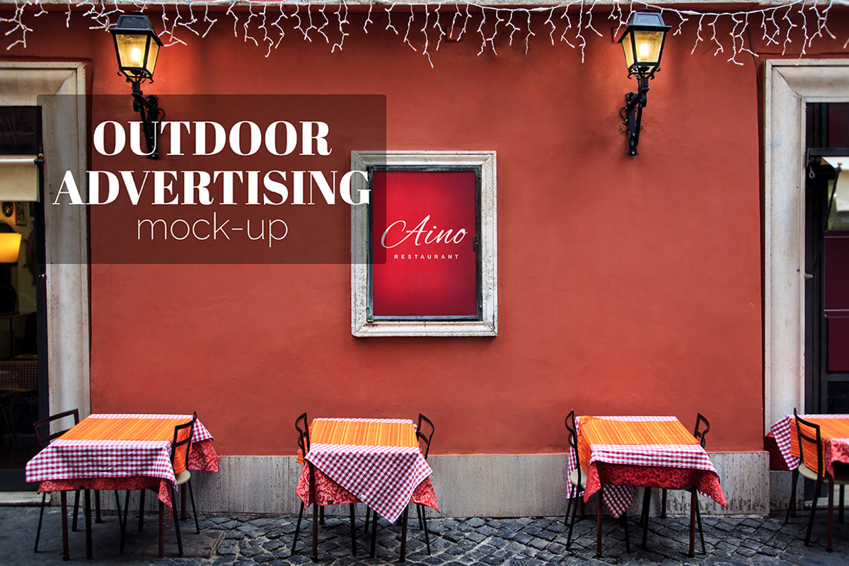 Restaurant / Cafe Logo Mock-up, an Advertising Mockup by The Art of Pics (Photo 1 of 2)