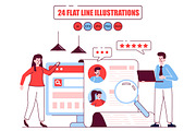 Flat Line Web Illustrations, a Templates & Theme by alexdndz (Thumbnail 1 of 25)