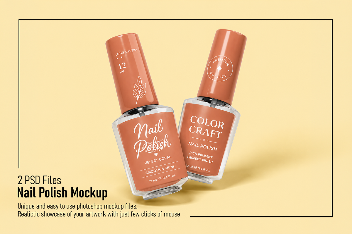 Nail Polish Mockup, an Advertising Mockup by Custom.scene (Photo 1 of 3)