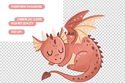 Cute Dragon Watercolor Clipart, an Object Illustration by TatiMockup (Thumbnail 4 of 4)