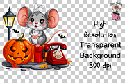 Fluffy Mouse PNG Clipart Bundle, a Graphic by Clipart Studio (Thumbnail 8 of 11)