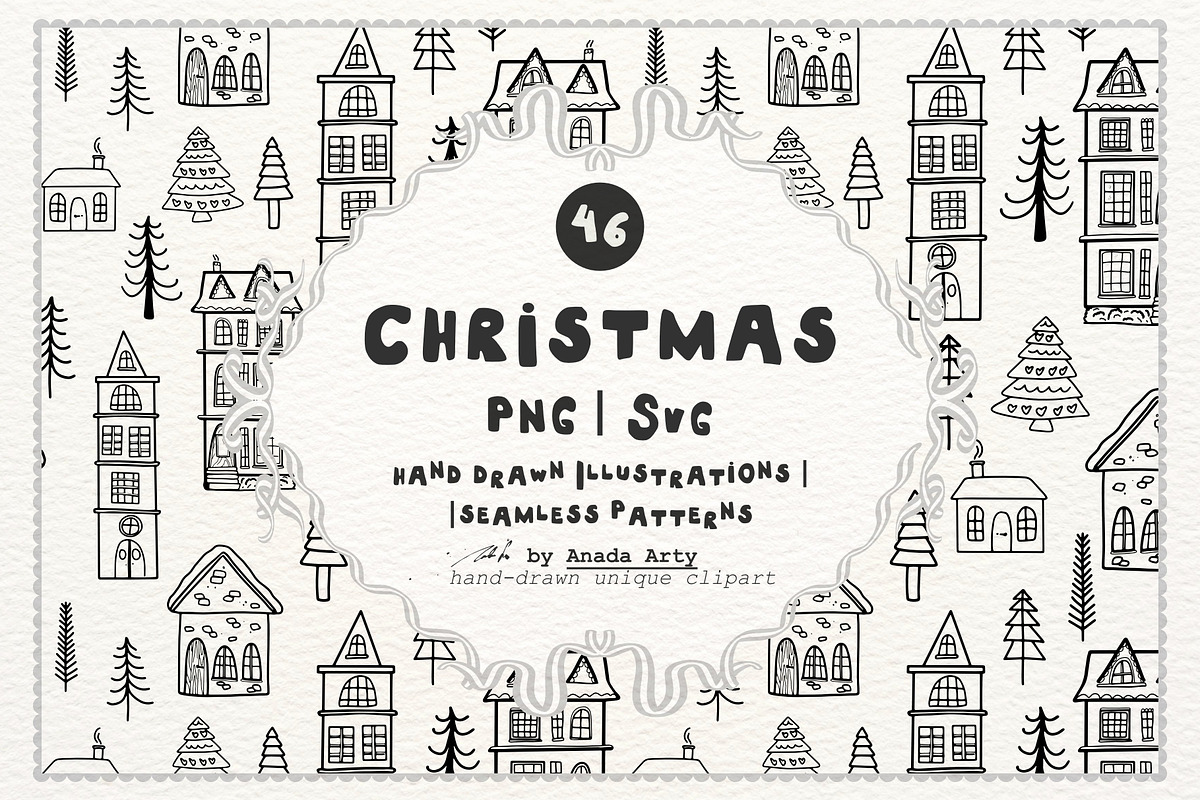 Christmas doodles, patterns, a Decorative Illustration by Anada Arty (Photo 1 of 5)