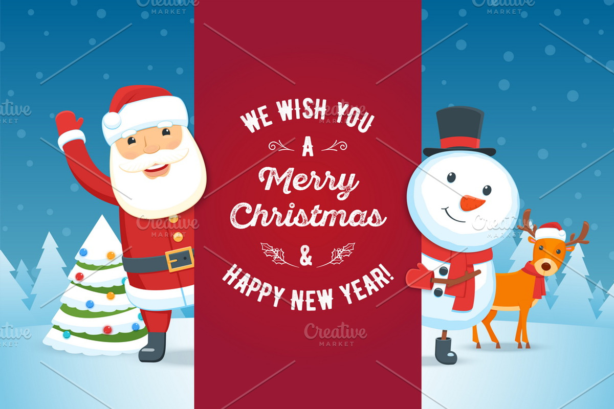 Christmas card template, a Card Template by Genestro Shop