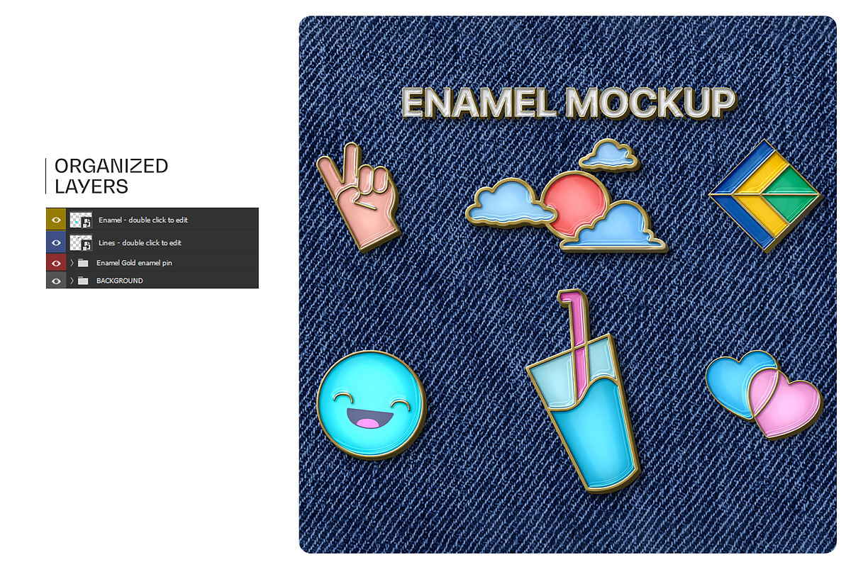 Metallic Enamel Pin Badge PSD Mockup, a Merchandise Mockup by Ram Studio LLC (Photo 2 of 5)
