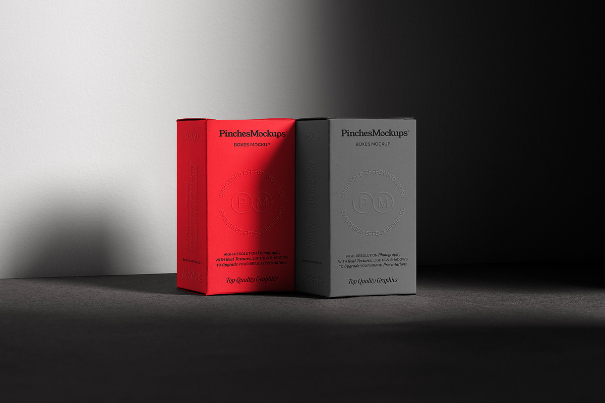 Embossed Boxes Mockup PMBM25, a Cups & Container Mockup by PinchesMockups© (Photo 5 of 5)