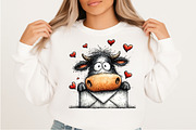Funny Peeking Valentine Cow Clipart, an Illustration by Craft Nest (Thumbnail 8 of 11)
