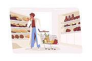 People choose food, supermarket set, a Food Illustration by Good Studio (Thumbnail 5 of 9)