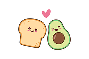 Smiling toast and avocado, an Illustration by Cmeree (Thumbnail 1 of 3)