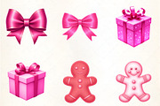Chic Neon Pink Christmas Clipart, an Illustration by CrexoraLab (Thumbnail 3 of 5)
