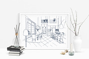Cottage hand drawn interior, a Decorative Illustration by Good Studio (Thumbnail 4 of 5)