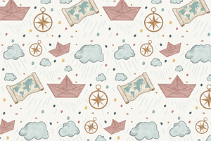 Seamless nautical-themed pattern