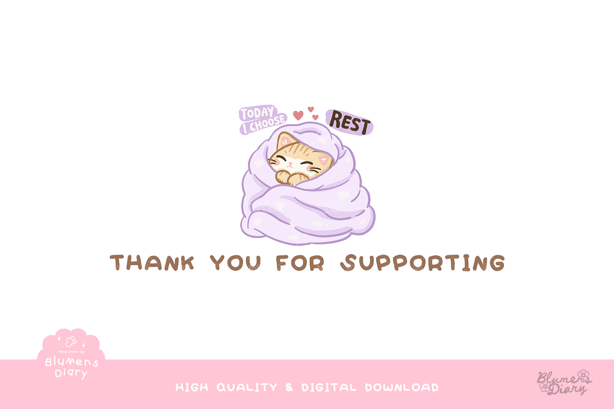 Mental Health Awareness Cat Clipart, a Healthcare Illustration by Blumensdiary (Photo 6 of 6)