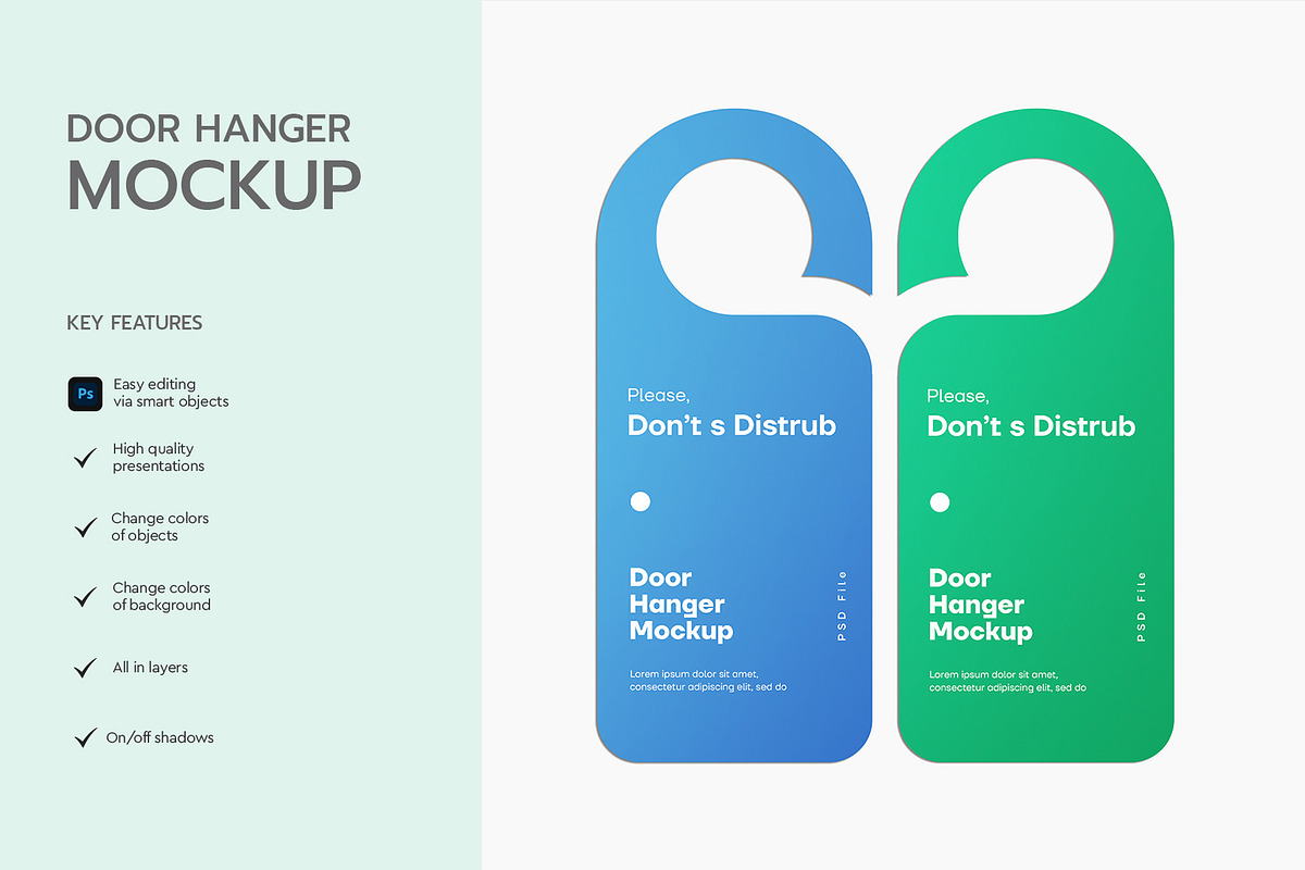 Two Door Hangers Mockup, a Product Mockup by graphypix (Photo 4 of 4)