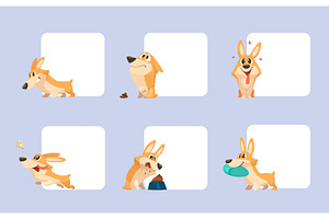 Funny dog. empty banners with funny, an Animal Illustration by Onyx