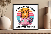 I Like Cats And Coffee Funny Cat, an Illustration by DreamCafeArt (Thumbnail 4 of 6)