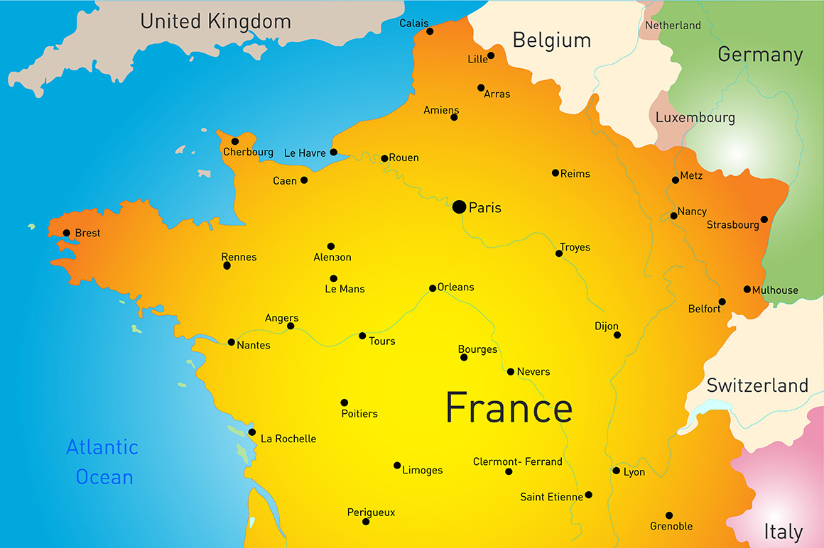 map of France country, an Illustration by Jan Jack Russo Media