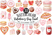 Watercolor Valentine's Day Food Png, an Illustration by Designking (Thumbnail 1 of 5)
