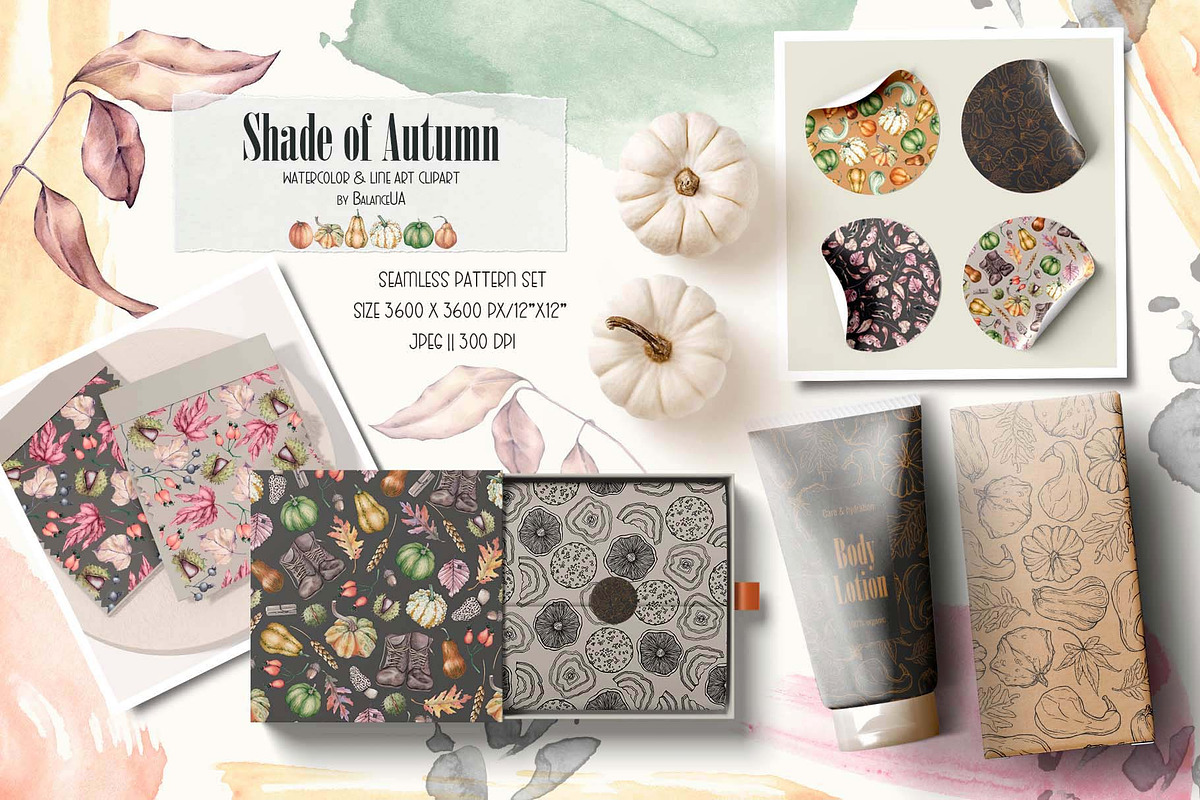Shade of Autumn Watercolor Clipart, a Decorative Illustration by BalanceUA (Photo 16 of 18)