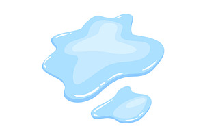 Water spill puddle. Blue, an Illustration by Things for designers