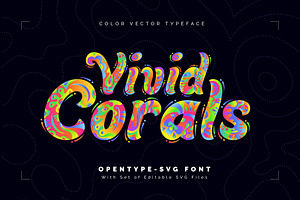 Vivid Corals Color Vector Font