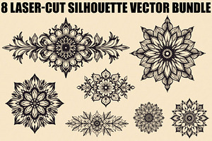 Floral Mandala Laser Cut Bundle, an Illustration by Designs_River