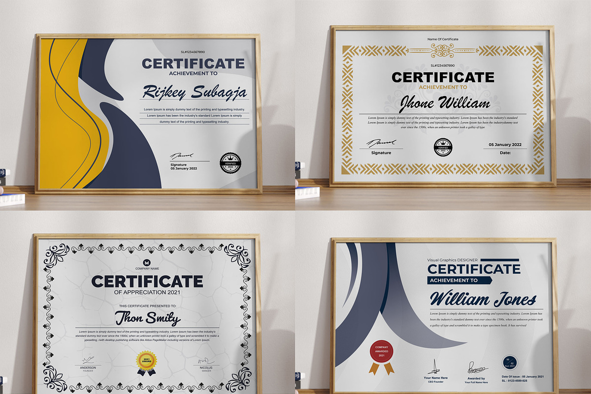 Certificate Template Bundle Design