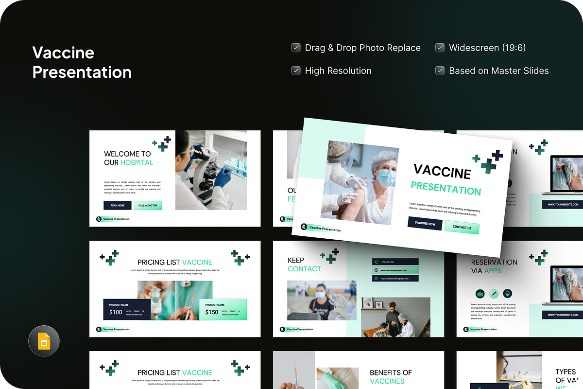 Vaccine Presentation Google Slides, a Presentation Template by SquidPixey (Photo 1 of 7)