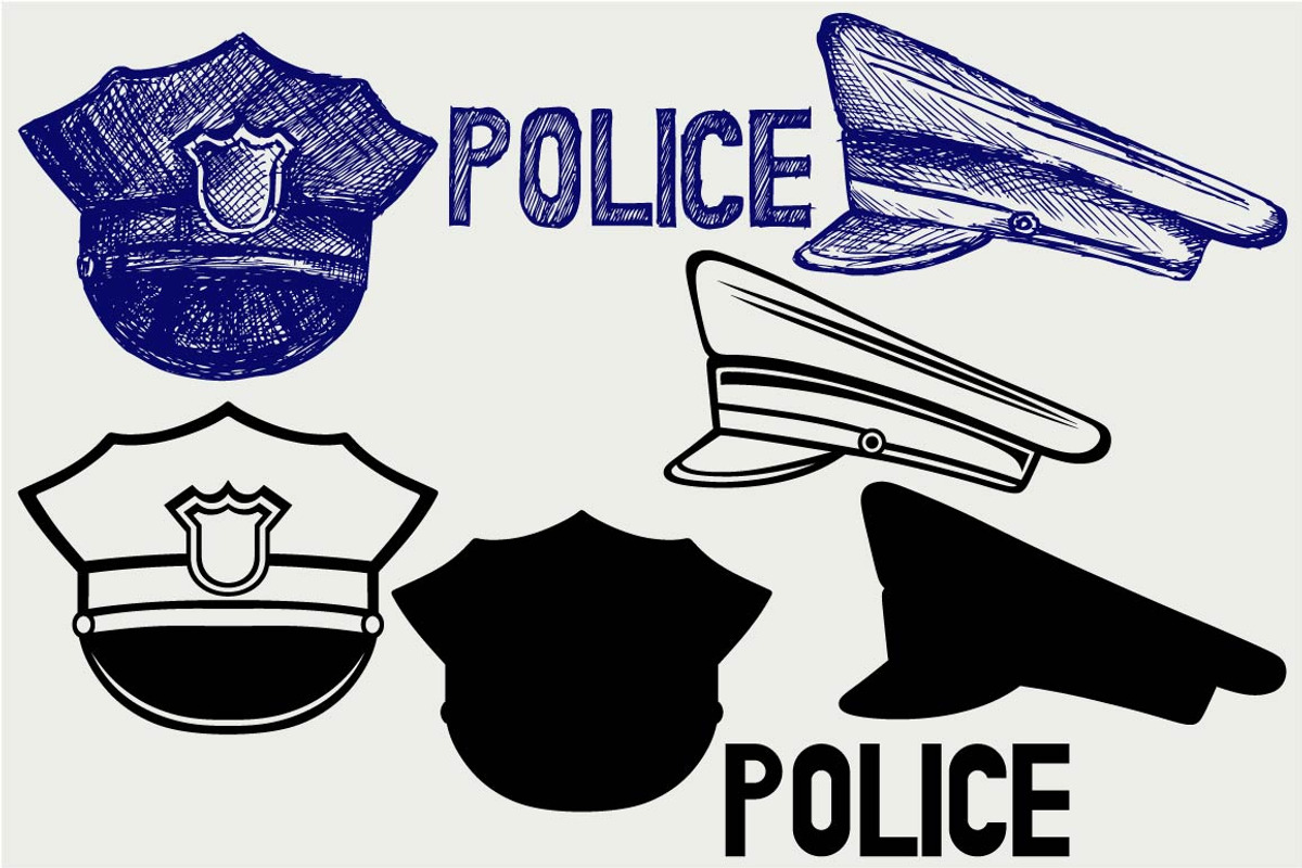 Police cap SVG, an Outline Icon by LineworkStock