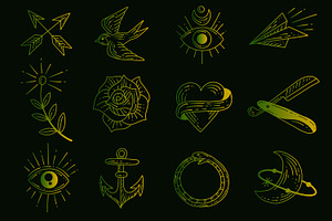 130 Set Witchcraft Mystic Tattoo Art