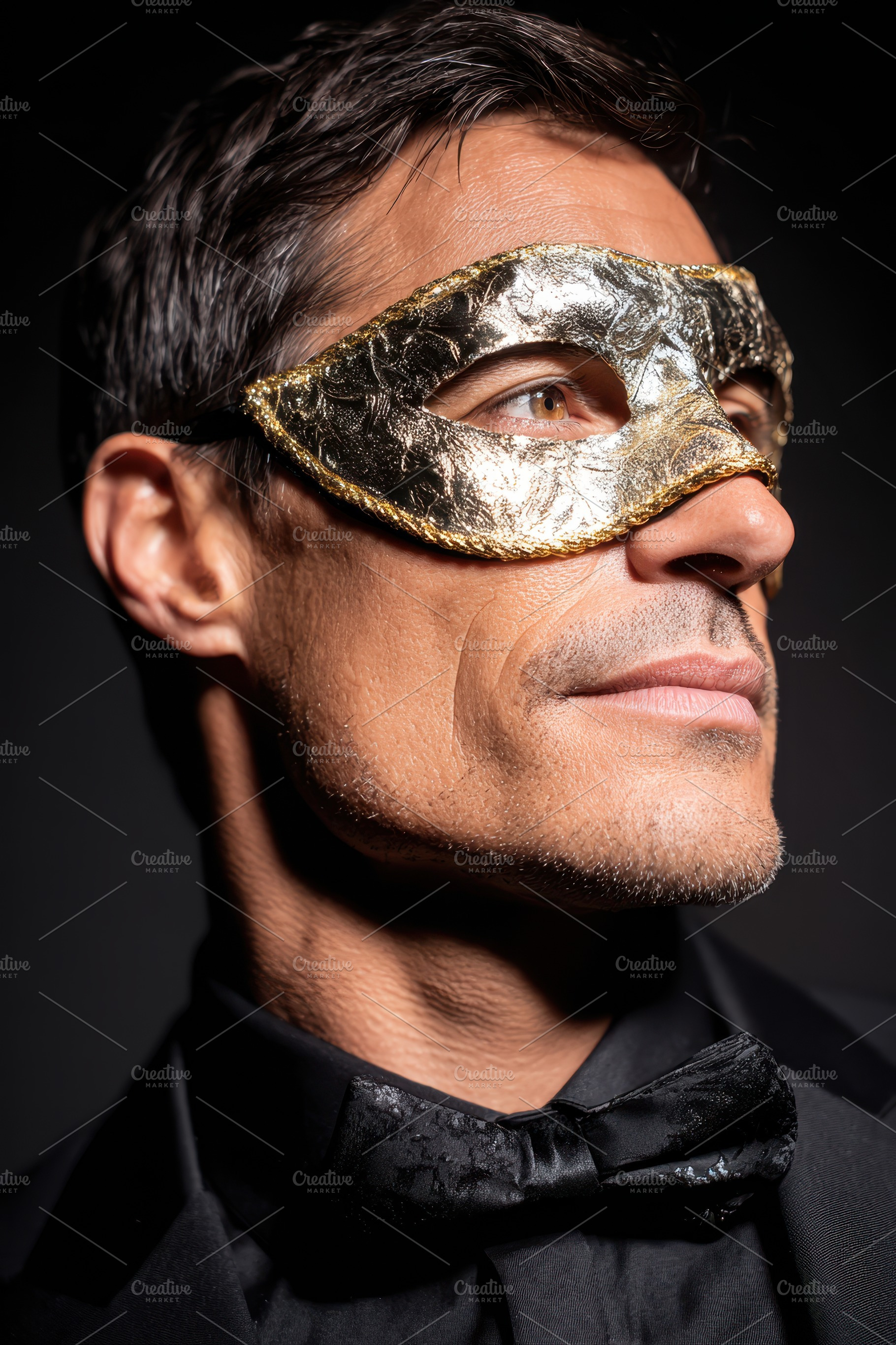 Handsome man in masquerade mask, a Person Photo by AlyaAnd