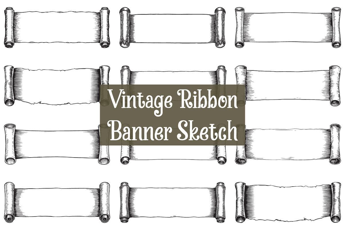 Antique Scroll and Ribbon Graphics, an Illustration by musafir_fashion (Photo 1 of 11)