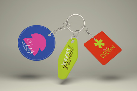 Geometric Keychain Mockup, a Merchandise Mockup by graphicook