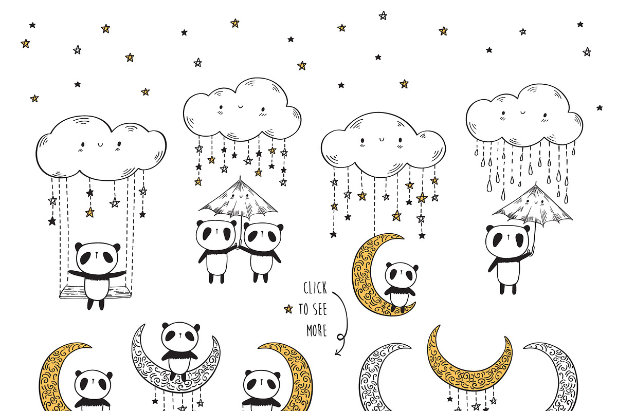 Cute pandas, an Animal Illustration by Tkoko vectors & patterns (Photo 2 of 8)