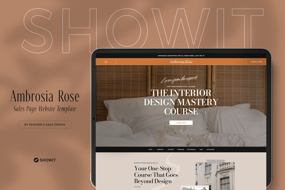 Showit Web Template | Ambrosia Rose, an App Template by Feather & Sage Design (Photo 1 of 4)