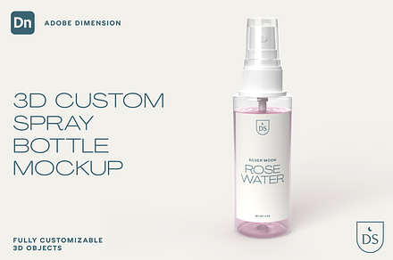 3D Custom Spray Bottle Mockup